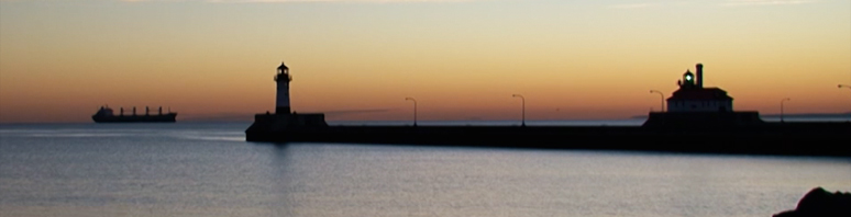Duluth Canal Lighthouses at Sunrise